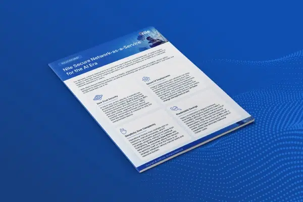 Cover of the Nile solution brief World’s Most Secure Network. Delivered as-a-Service for the AI Era